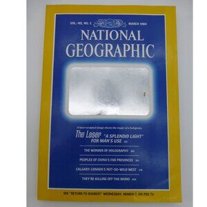 National Geographic Magazine. Vintage. March 1984. Holographic Cover.